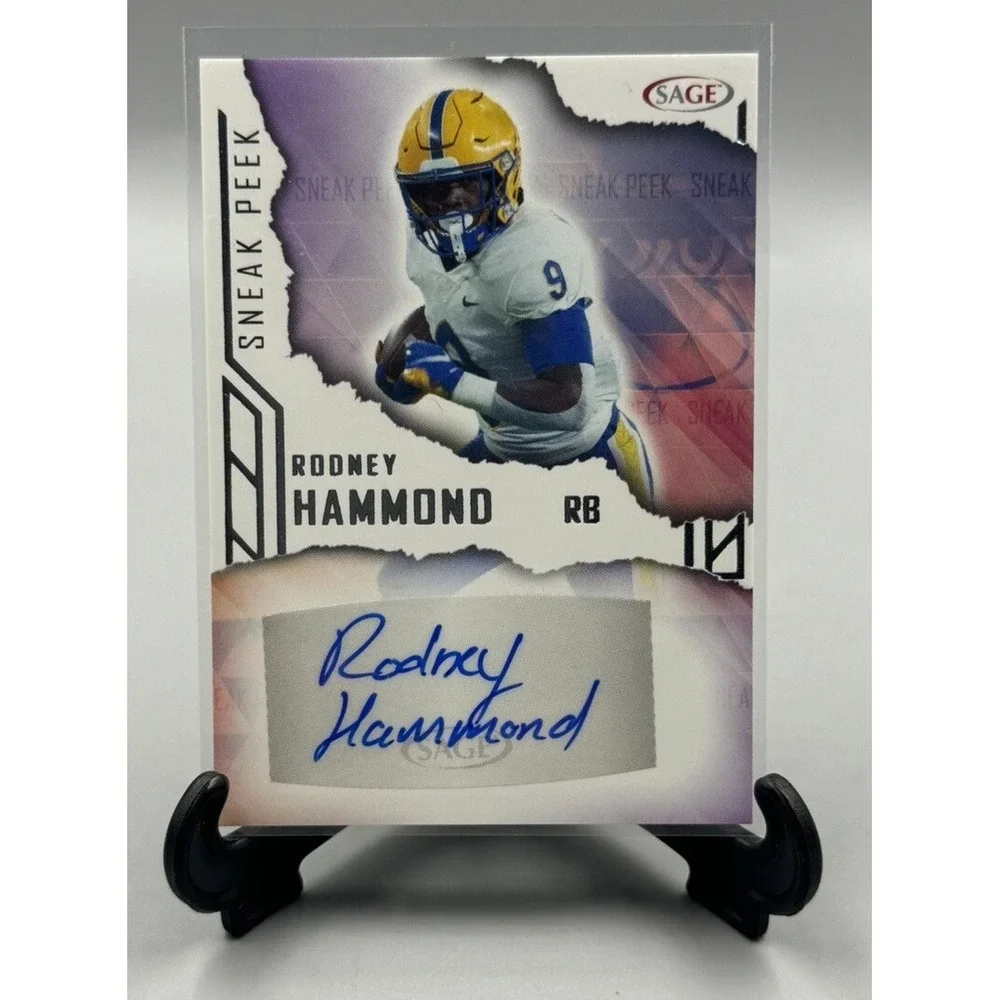 2023 Sage Sneak Peek Red Rodney Hammond RC Auto #SPA-RH University Of Pitt‎